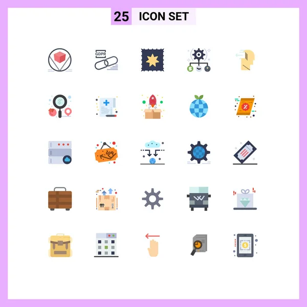 25通用平面色彩符号心灵 可编辑矢量设计元素的符号 — 图库矢量图片