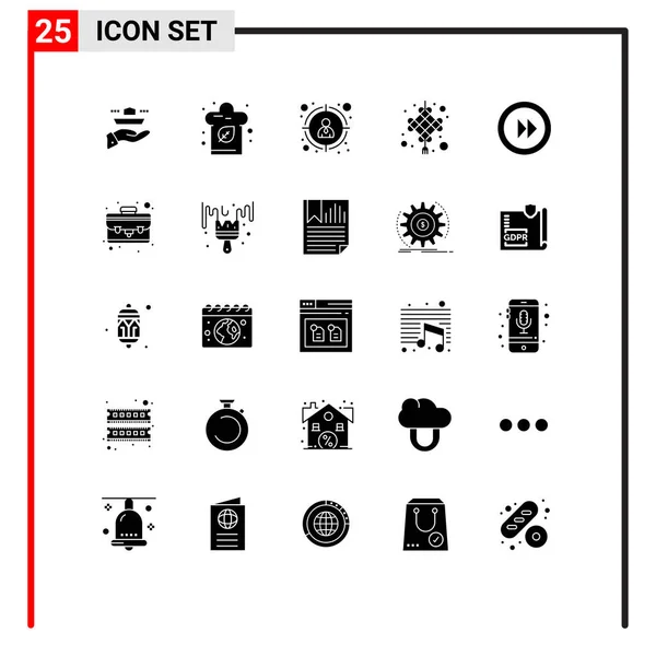 Creative Icons Modern Signs Symbols Media New Year Kitchen Cny — Stock Vector
