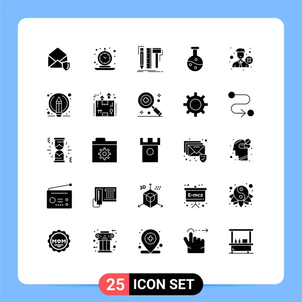 Vector Stock Icon Pack Líneas Señales Símbolos Para Eliminar Experimentar — Vector de stock