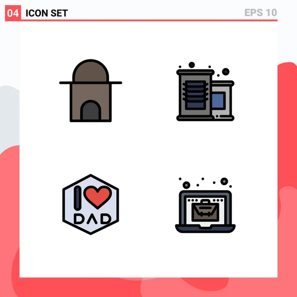 Universal Icon Symbols Group Modern Filledline Flat Colors Building Father — 스톡 벡터