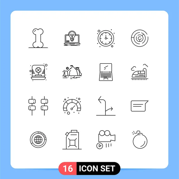 Mobile Interface Outline Set Pictograms Day Target File Strategy Puzzle — Stock Vector