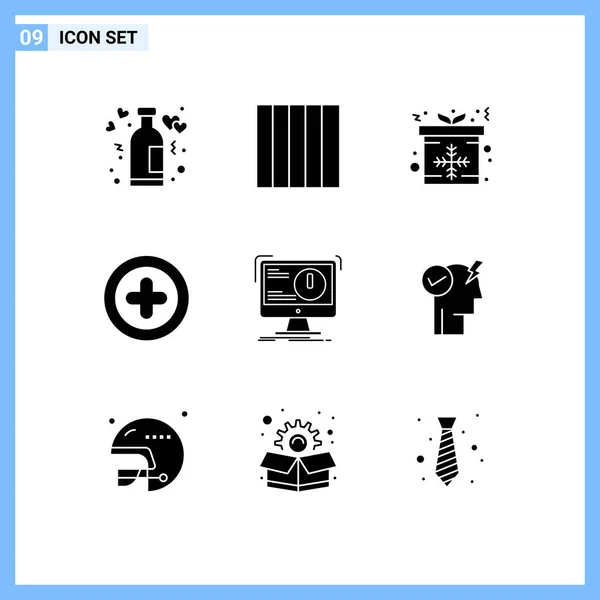 Creative Icons Modern Signs Sysymbols Computer Antivirus Box Alert Editable — Vector de stock