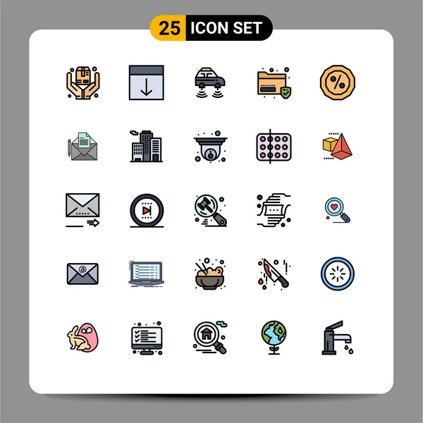 Creative Icons Modern Signs Sysymbols Security Folder Page Data Smart — Archivo Imágenes Vectoriales