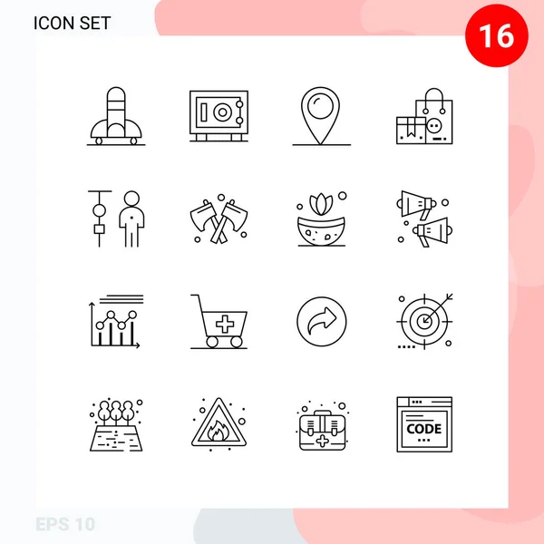 User Interface Pack Van Basic Outlines Van Grafiek Valentijn Locatie — Stockvector