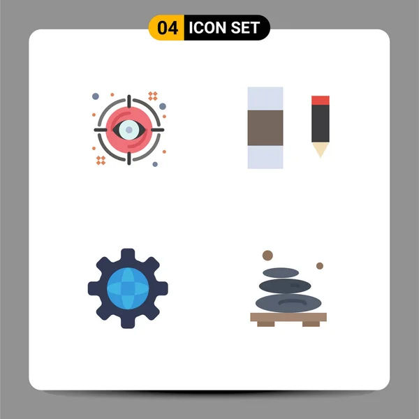 Flat Icon Concepto Para Websites Mobile Apps Ojo Internet Objetivo — Archivo Imágenes Vectoriales