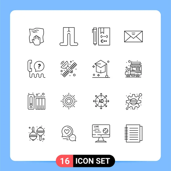 Universal Icon Symbols Group Modern Outlines Multimedia Mail Inbox Development — Stock Vector