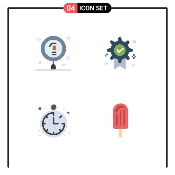 Editable Vector Line Pack Simple Flat Icons Biology Compass Laboratory — Stock Vector