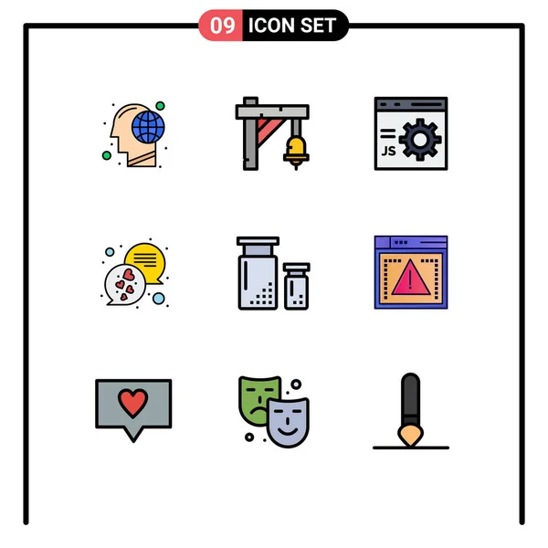 Stock Vector Icon Pack Znaków Symboli Linii Dla Tekstu Miłości — Wektor stockowy