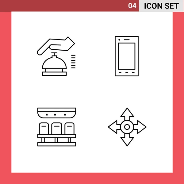 Stock Vector Icon Pack Líneas Señalización Símbolos Para Gdpr Tren — Vector de stock