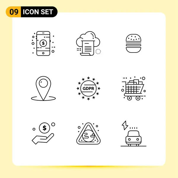 Pictogram Set Dari Unsur Rancangan Vektor Yang Sederhana Pelanggan Komputasi - Stok Vektor