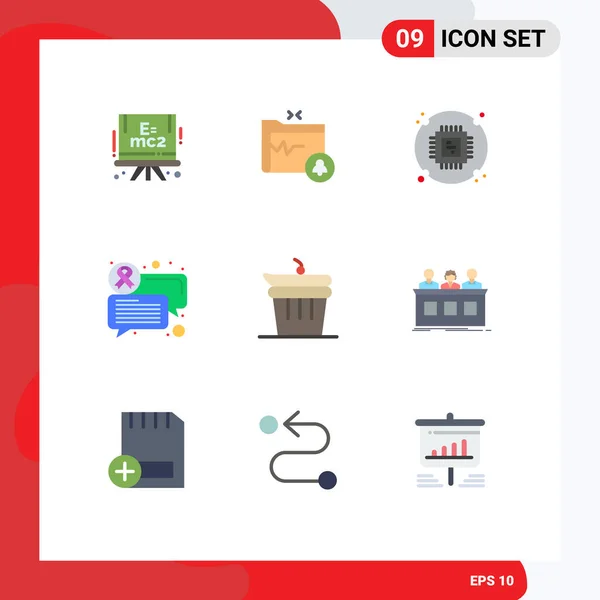 Set Modern Icons Sysymbols Signs Kitchen Done Cpu Communication Editable — Vector de stock