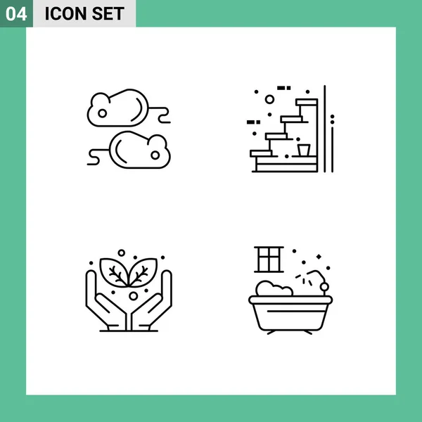 Set Modern Icons Sysymbols Signs Closing Green Closing Test Stage — Vector de stock