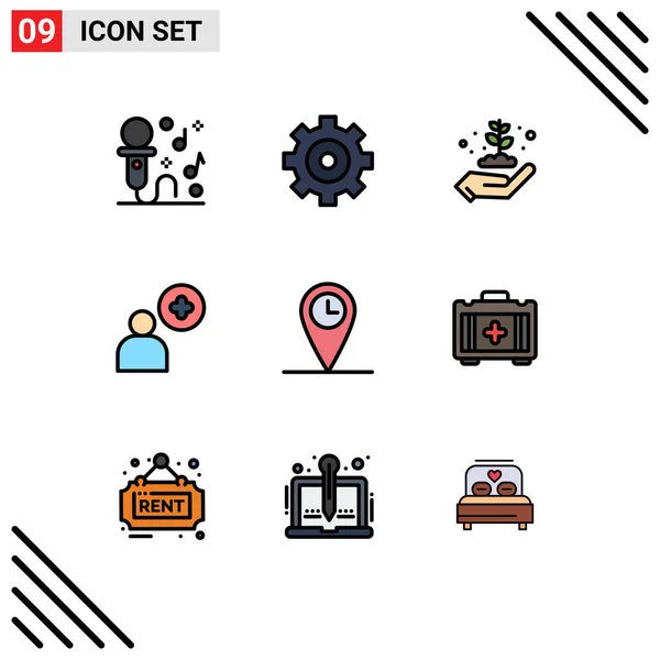 Stock Vector Icon Pack Line Signs Symbols Medical Location Economy — 스톡 벡터