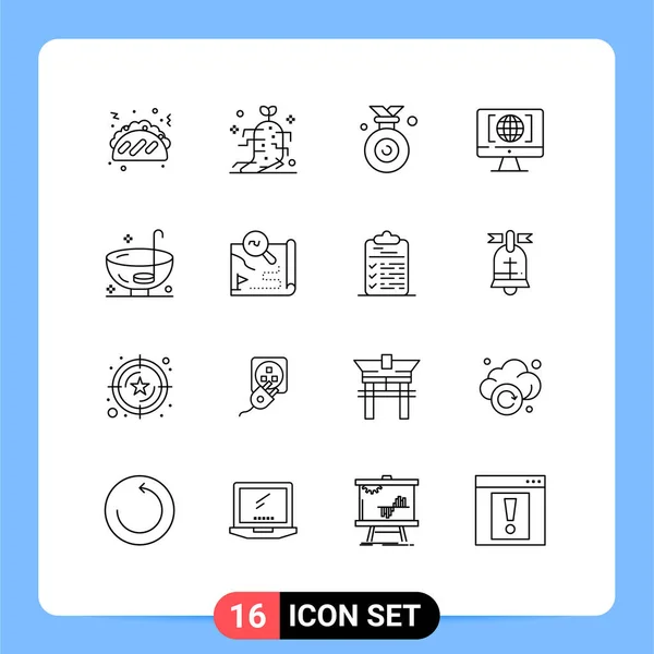 Stock Vector Icon Pack Líneas Signos Símbolos Para Vacaciones Cena — Vector de stock