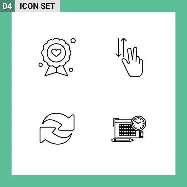 Set Modern Icons Symbols Signs Badge Fathers Day Gestures Reload — Stock Vector