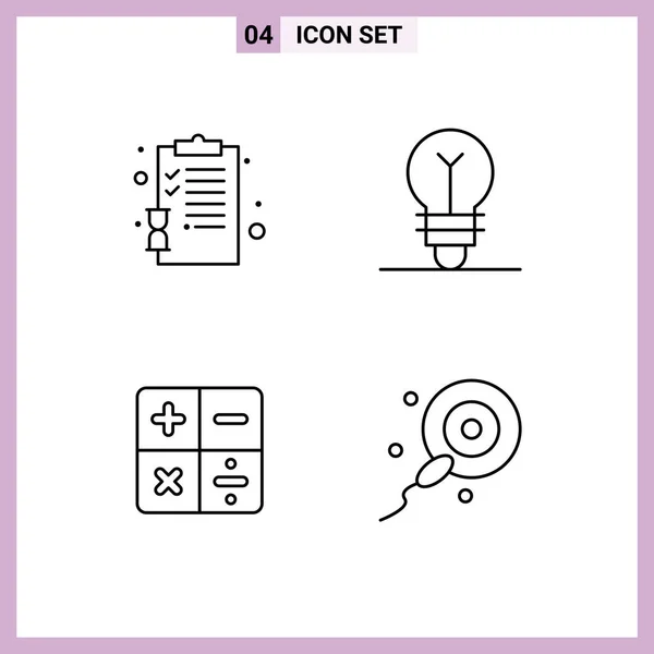 Creative Icons Modern Signs Symbols Back School Calculator Pages Idea — Stock Vector