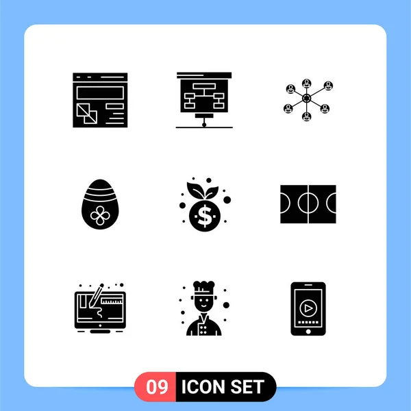 Conceito Glyph Sólido Para Websites Negócios Móveis Aplicativos Ovo Páscoa —  Vetores de Stock