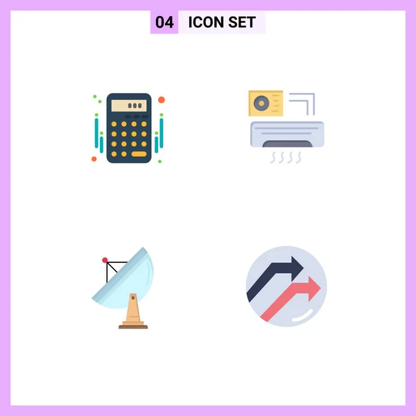 User Interface Pack Basic Flat Icons Accounting Antenna Money Space — Vector de stock