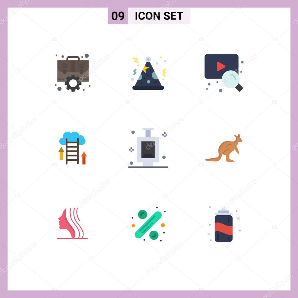 Modern Set of 9 Flat Colors and symbols such as bath, server, web, data, download Editable Vector Design Elements