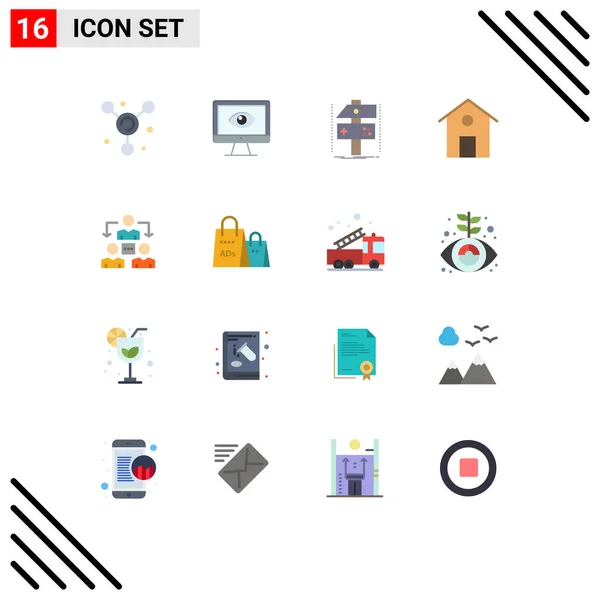 Ícones Criativos Sinais Modernos Símbolos Conexão Casa Relógio Casa Desenvolvedor —  Vetores de Stock