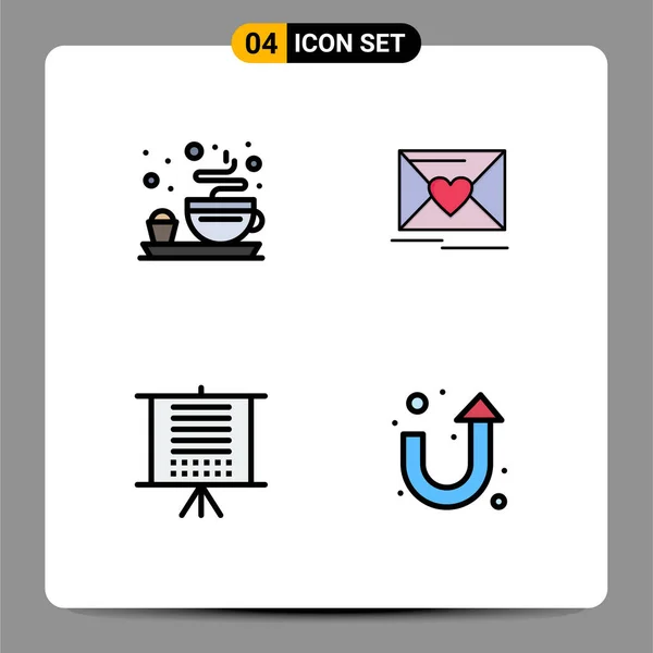 Set Modern Icons Sysymbols Signs Breakfast Seo Mail Wedding Arrow — Vector de stock