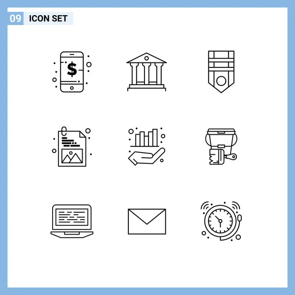 Universal Icon Symbols Group Modern Outlines Graph Business Badge Picture — Stockvektor