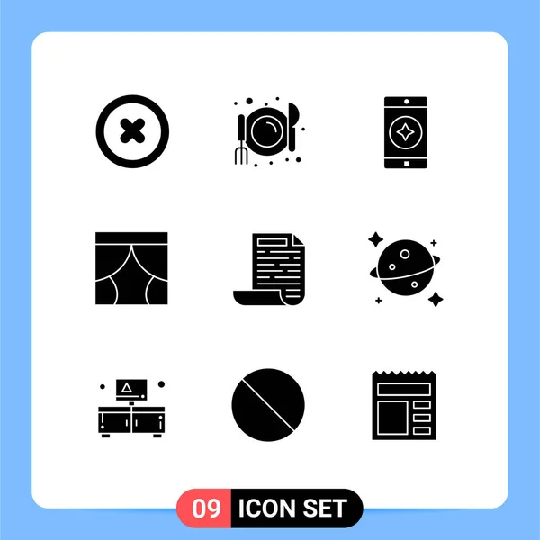 Stock Vector Icon Pack Mit Linienzeichen Und Symbolen Für Planet — Stockvektor