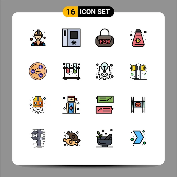 Vector Icon Pack Line Signs Symbols Chemistry Social Purse Share — 스톡 벡터