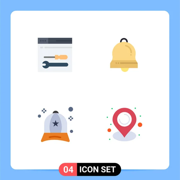 Pictogram Set Simple Flat Icons Development Cap Web Christmas Fashion — Stock Vector