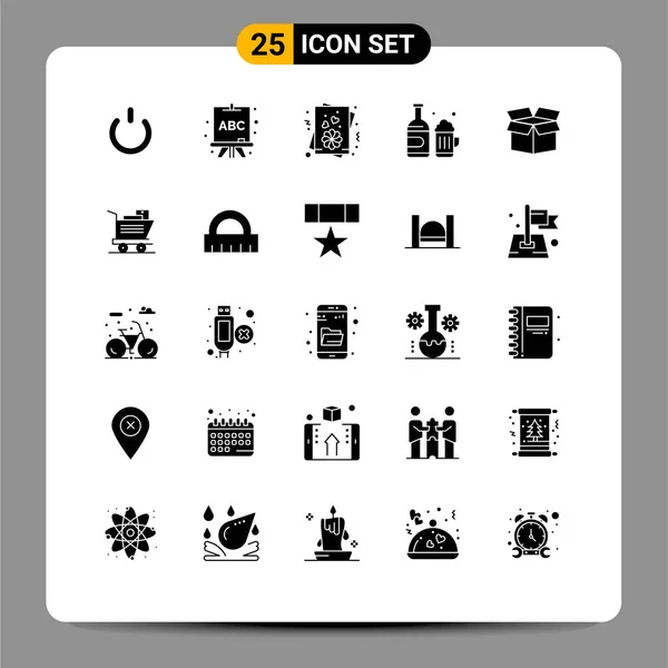 Universal Icon Symbols Group Modern Solid Glyphs Cart Cargo Love — Stockový vektor