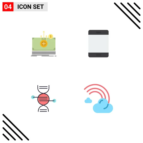 Modern Set Flat Icons Pictograph Money Adn Transfer Gadget Medical — Vector de stock