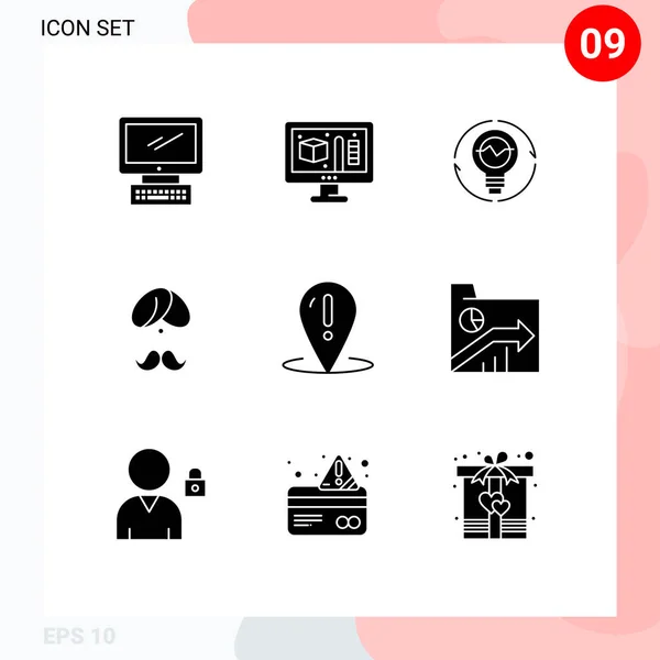 Universal Solid Glyphs Set Web Mobile Applications Indian Hindu Bulb — 스톡 벡터