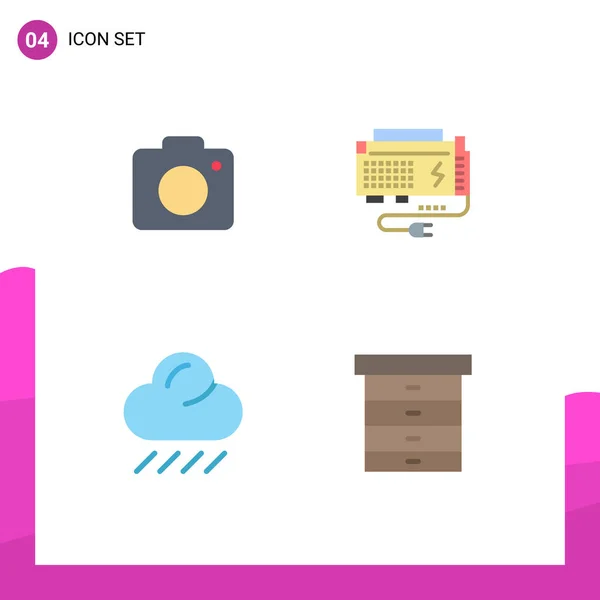 Set Modern Icons Symbols Signs Camera Cloud Picture Computer Weather — Stock Vector