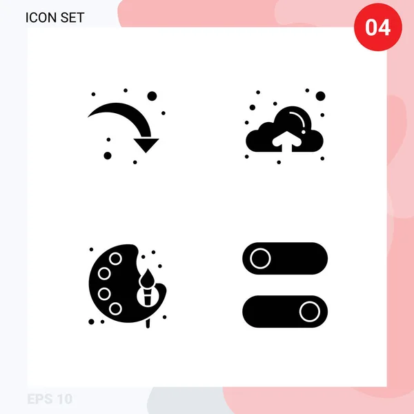 Universal Icon Symbols Group Modern Solid Glyphen Refresh Paint Upload — Stockvektor