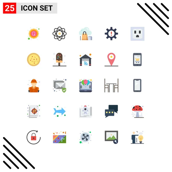 User Interface Flat Color Pack Modern Signs Symbols Electric Resources — Stockový vektor