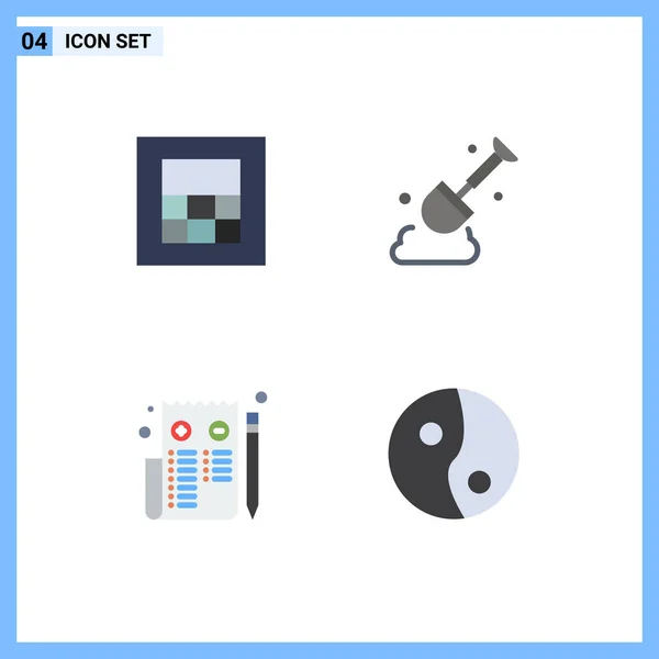 Flat Icon Concept Websites Mobile Apps Calculator Yang Shovel Edit — Vector de stock