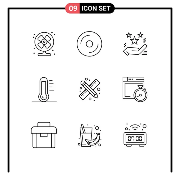 Universal Icon Symbols Group Modern Outlines Environment Ecology Multimedia Eco — Vettoriale Stock