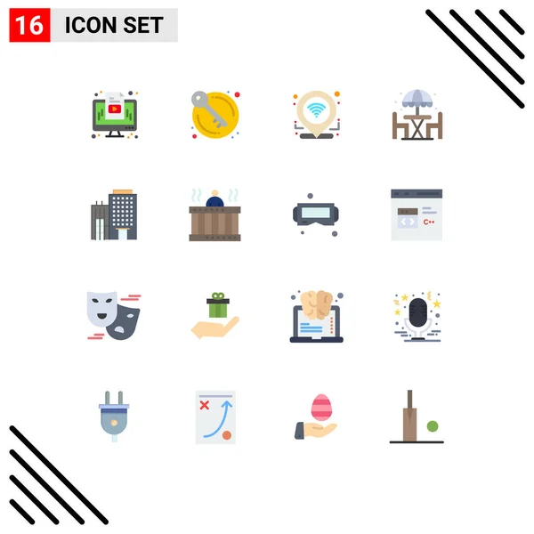 Creative Icons Modern Signs Symbols Building Table Check Dinner Home — Stock Vector