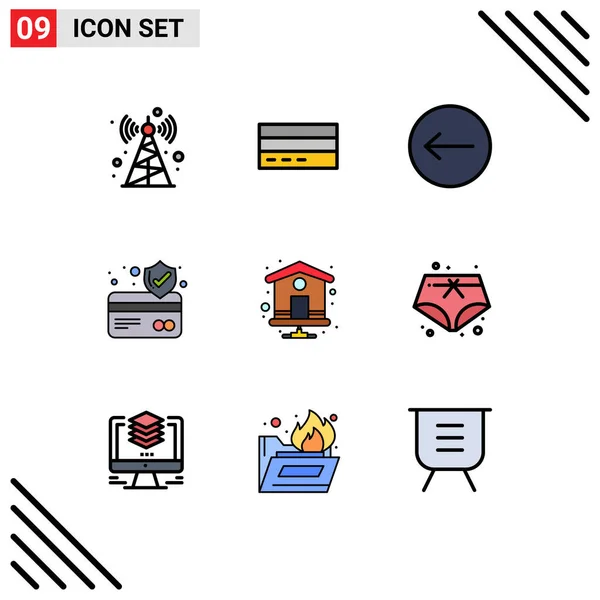 Set Modern Icons Sysymbols Signs Index Page Home User Card — Vector de stock