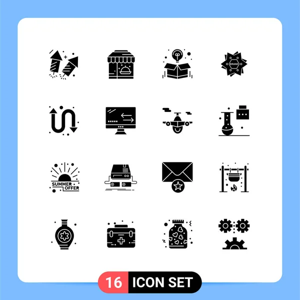 Universal Icon Symbols Group Modern Solid Glyphen Shape Brand Box — Stockvektor