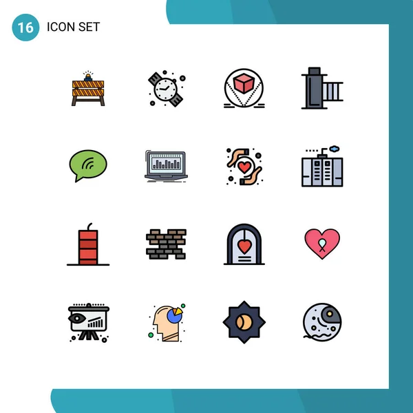 Universal Icon Symbols Group Modern Flat Color Filled Lines Message — 스톡 벡터