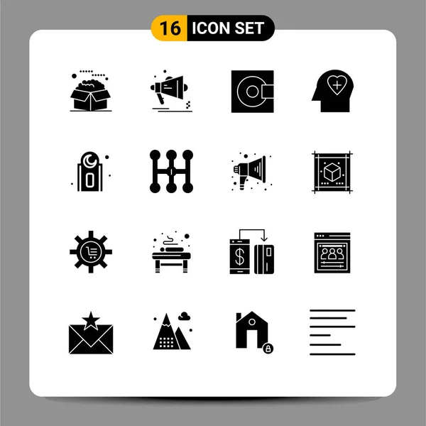 Creative Icons Modern Signs Symbols Love Emotion Announcement Technology Minidisc — Stock Vector