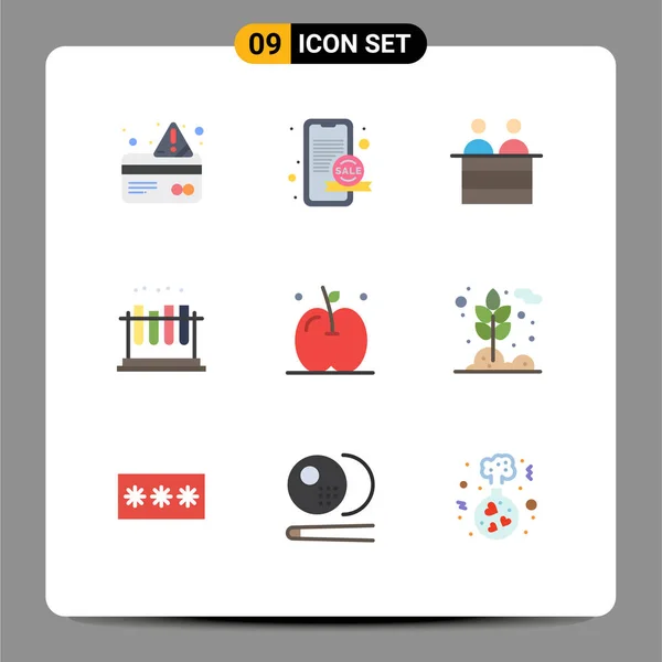 Creative Icons Modern Signs Symbols Fruit Tube Court Test Lab — Stock Vector