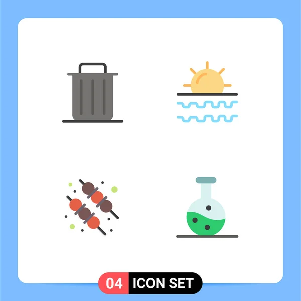 Editable Vector Line Pack Simple Flat Icons Delete Vacation Remove — Stock Vector