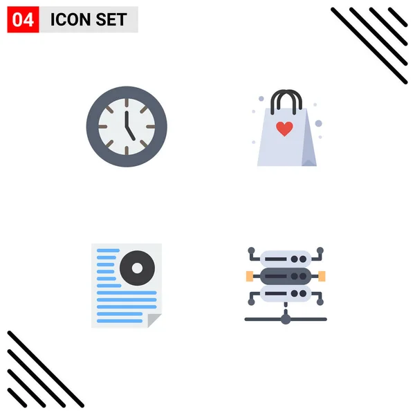 Universal Icon Symbols Group Ícones Planos Modernos Relógio Dados Produtos —  Vetores de Stock