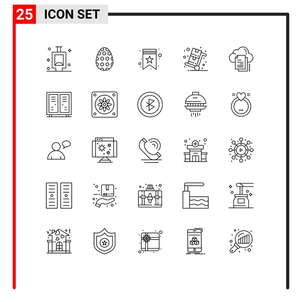 收藏品 销售可编辑向量设计元素的25行符号和符号的库存向量包 — 图库矢量图片