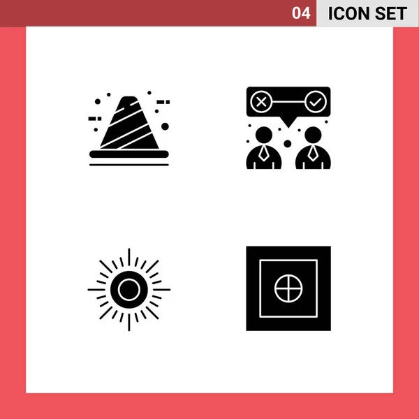 Universal Icon Symbols Gruppe Von Modernen Solid Glyphen Der Architektur — Stockvektor