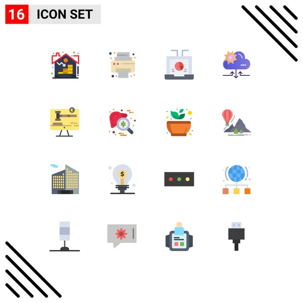 Universal Icon Symbols Group Modern Flat Colors Copyright Arrow Data — Stockový vektor