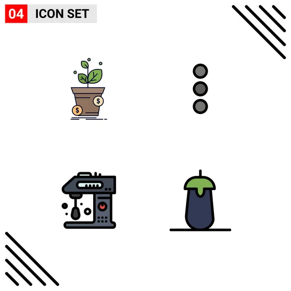 Universal Icon Symbols Group Modern Filledline Flat Colors Dollar Baking —  Vetores de Stock