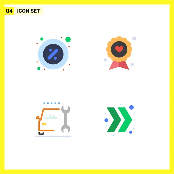 User Interface Pack Basic Flat Icons Discount Label Piece Dad — Stockový vektor
